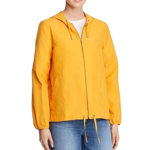 Eileen Fisher yellow windbreaker hood adjustable Jacket outdoors woman XL